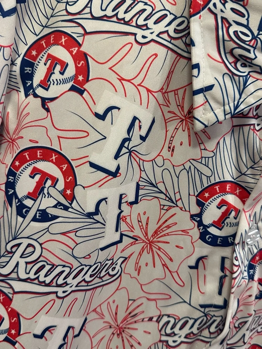 Texas Rangers Hawaiian Button Down Shirt - M - Picture 3 of 5